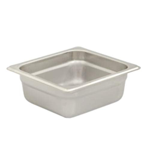 Browne - Steam Pan - Anti - Jam - 1 / 6 Size - 2.5" / 6.4 cm - 1.2QT / 1.1 L - Stainless Steel - 24 Gauge