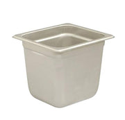 Browne - Steam Pan - Anti - Jam - 1 / 6 Size - 6" / 15.2 cm - 2.8QT / 2.6 L - Stainless Steel - 24 Gauge