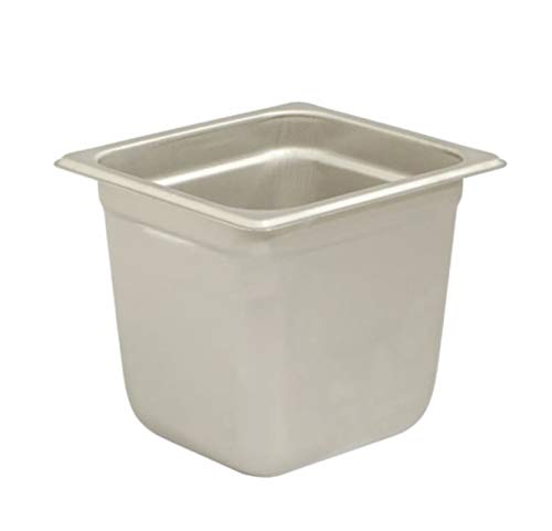 Browne - Steam Pan - Anti - Jam - 1 / 6 Size - 6" / 15.2 cm - 2.8QT / 2.6 L - Stainless Steel - 24 Gauge