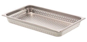 Browne - Steam Pan - Anti - Jam - Full Size - Perforated - HW - Deep - 2.5" / 6.4 cm - 8.2QT / 7.7 L - 22 Gauge - Stainless Steel - NSF
