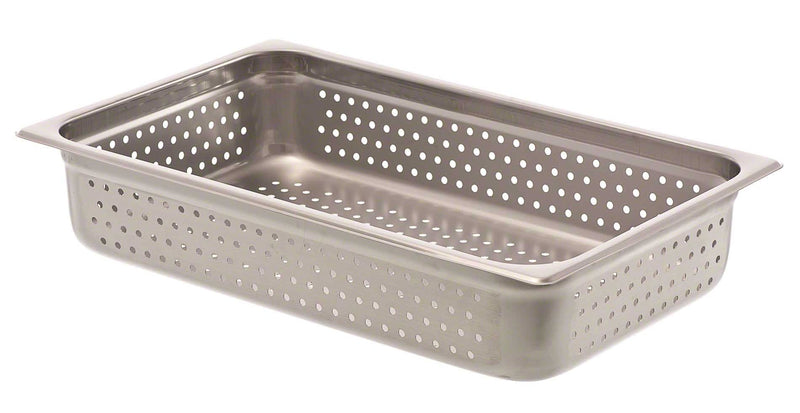 Browne - Steam Pan - Anti - Jam - Full Size - Perforated - HW - Deep - 4" / 10 cm - 14.8QT / 14 L - 22 Gauge - Stainless Steel - NSF