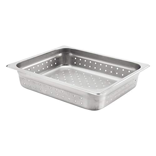 Browne - Steam Pan - Anti - Jam - Perforated - 1 / 2 Size - 2.5" / 6.4 cm - 4.3QT / 4 L - Stainless Steel - 24 Gauge