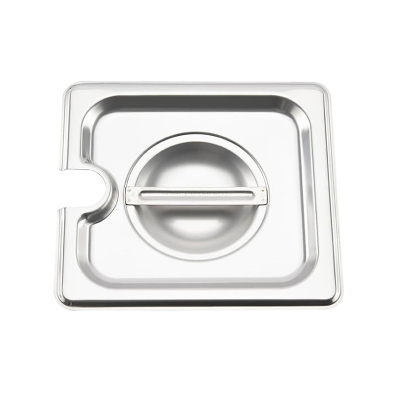 Browne - Steam Table Pan Cover - One - Sixth Size - Notched,7x6.4? / 17.8x16.3 cm - Stainless Steel