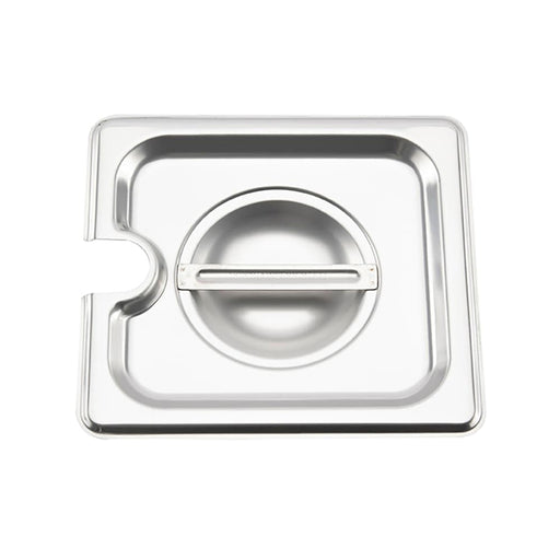 Browne - Steam Table Pan Cover - One - Sixth Size - Notched,7x6.4? / 17.8x16.3 cm - Stainless Steel