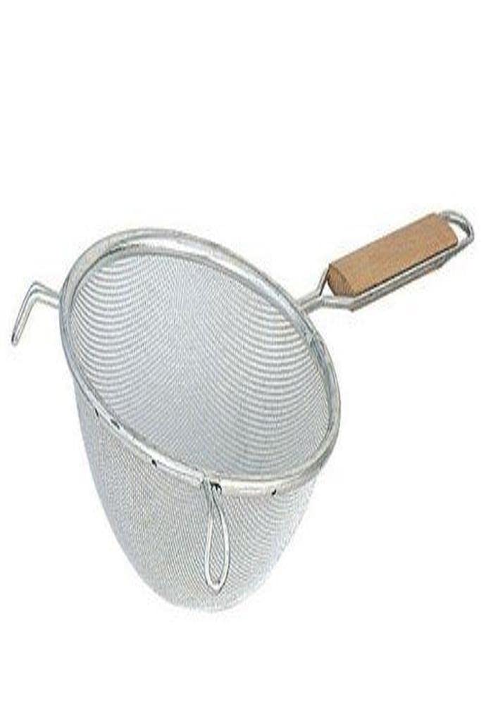 Browne - Strainer - Single - Mesh - Fine - Bowl - 5.5" / 14 cm - Wood Handle - 6" / 15.2 cm - Stainless Steel