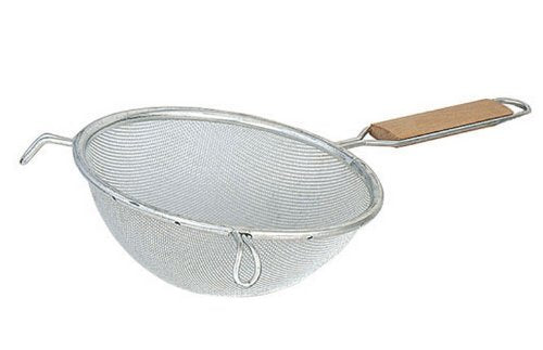 Browne - Strainer - Single - Mesh - Fine - Bowl - 6.8" / 17.3 cm - Wood Handle - 6" / 15.2 cm - Stainless Steel