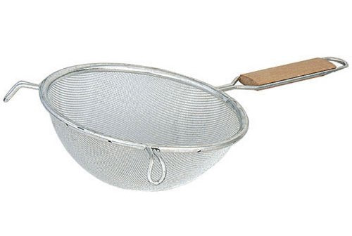 Browne - Strainer - Single - Mesh - Fine - Bowl - 7.8" / 19.8 cm - Wood Handle - 6" / 15.2 cm - Stainless Steel