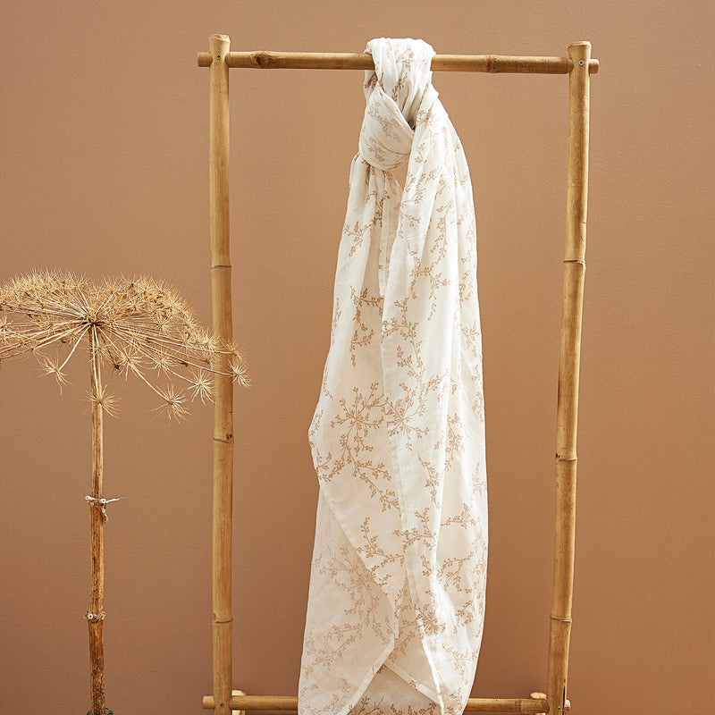 Meyco Baby Muslin Swaddle Blankets – Branches Sand – additional product detail or lifestyle view