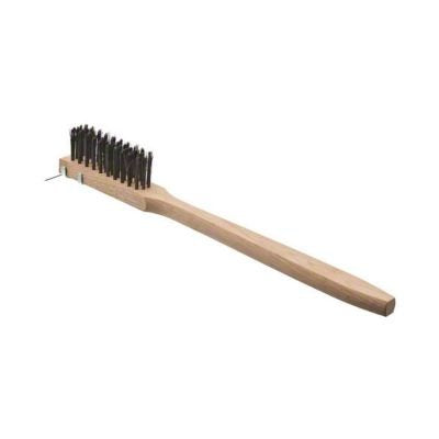 Browne - Wire Brush With Scraper - 20" / 50.8 cm - Long Wood Handle