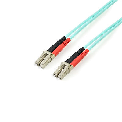 StarTech A50FBLCLC2 aqua OM3 LC to LC multimode fiber optic cable, 2 m
