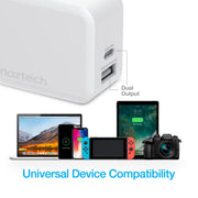 Naztech – 30W USB-C PD + 12W USB-A Dual-Port Wall Charger – White – device compatibility