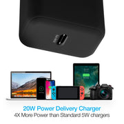 Naztech – 20W USB-C PD Wall Charger with USB-C Cable – Black | 4 ft / 1.22 m – USB-C charging output
