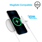 Naztech – 20W USB-C PD Mini Wall Charger – White – MagSafe charger power compatibility