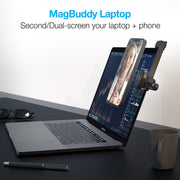 Naztech – MagBuddy Elite Magnetic Laptop Phone & Tablet Mount – Black – laptop and phone setup
