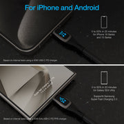 Naztech – DigiWATT 240W USB-C Cable with LED Power Display – Black | 12 ft / 3.66 m – phone charging examples