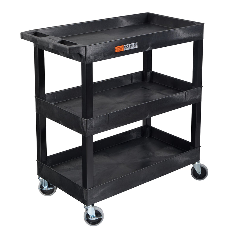 EC111-B – Three-Tub Utility Cart | Black; view 1