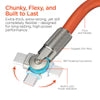 HyperGear - Charge & Sync PD USB-C to USB-C Chunky 180 Cable 12ft PD up to 100W Fast Charge 480Mbps High Speed Dual Rotating Connectors and LED - Orange