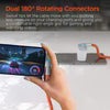 HyperGear - Charge & Sync PD USB-C to USB-C Chunky 180 Cable 12ft PD up to 100W Fast Charge 480Mbps High Speed Dual Rotating Connectors and LED - Orange