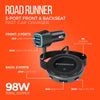HyperGear - Car Charger 5 Port 98W Road Runner 2 Port Front Seat USB-A (18W) USB-C (30W) 3 Port Back Seat USB-A (18W) 2X USB-C (30W & 20W) with 5ft Extended Cable - Black