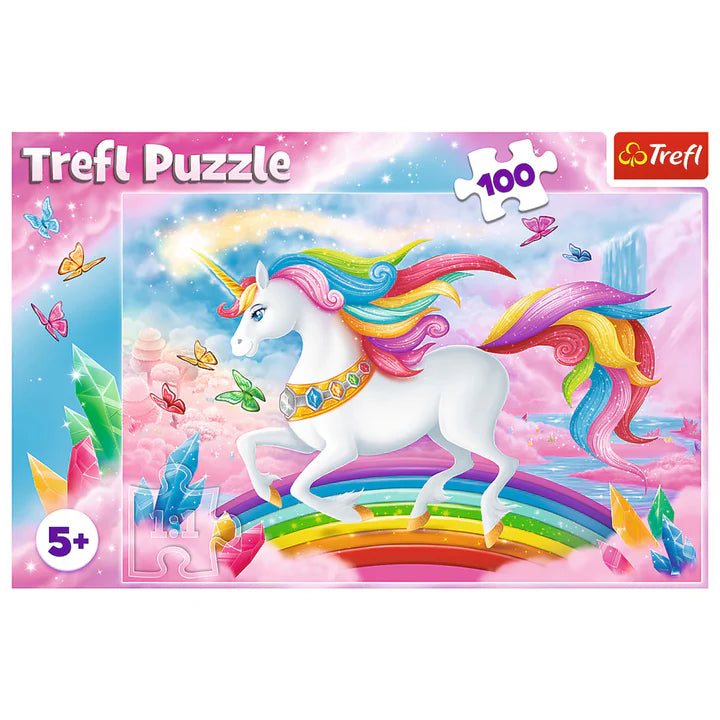 Trefl - PUZZLE - INTO THE CRYSTAL WORLD OF UNICORNS - 100pcs