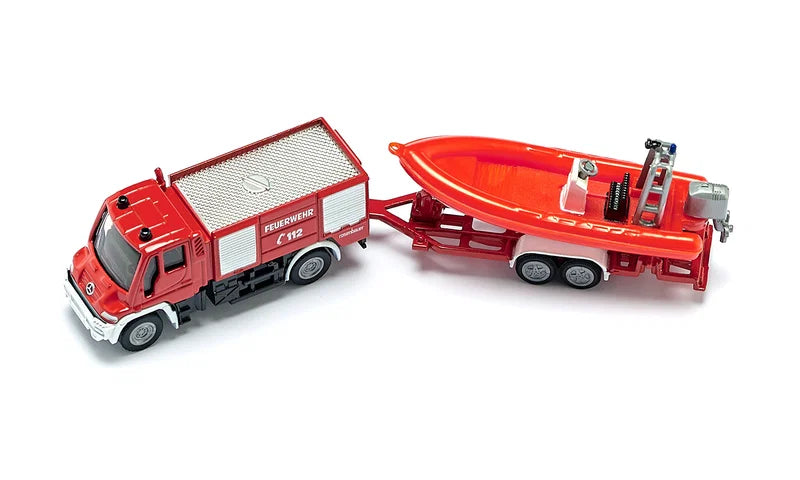 Siku - Unimog Fire Engine With Boat