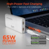 HyperGear - Wall Charger Slim GaN 2 Port 65W USB-C SpeedBoost - White