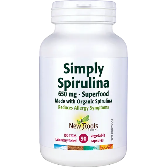 New Roots Herbal - Simply Spirulina 650MG - 90 Capsules