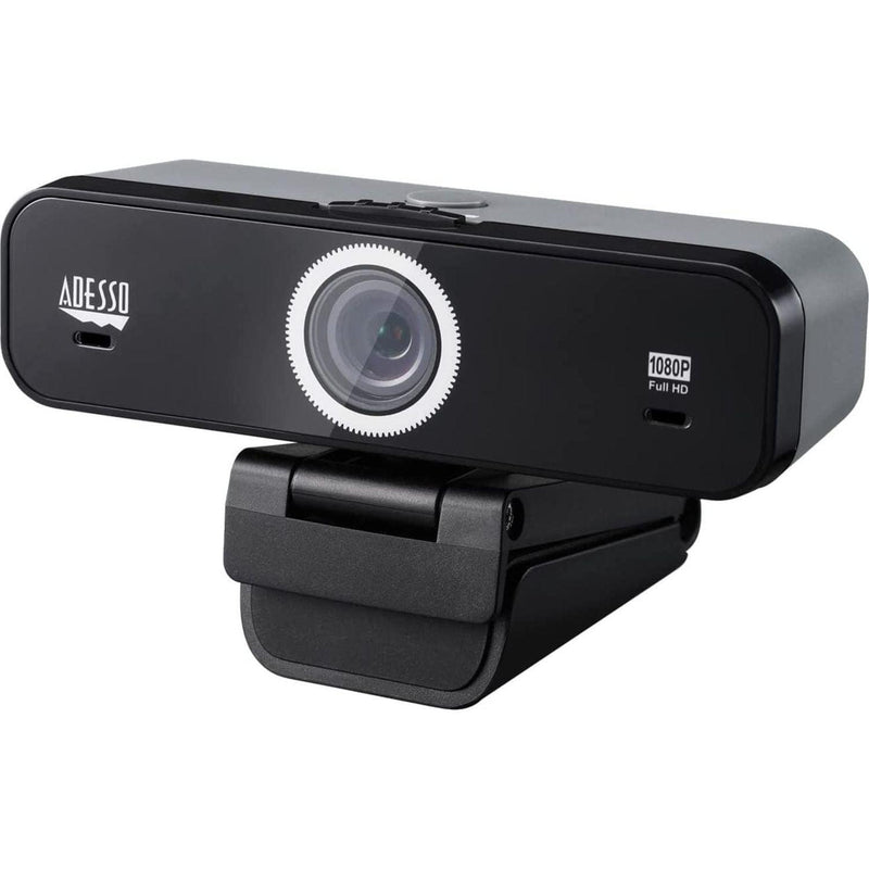 Adesso CyberTrack K1 1080P webcam with dual microphones in black