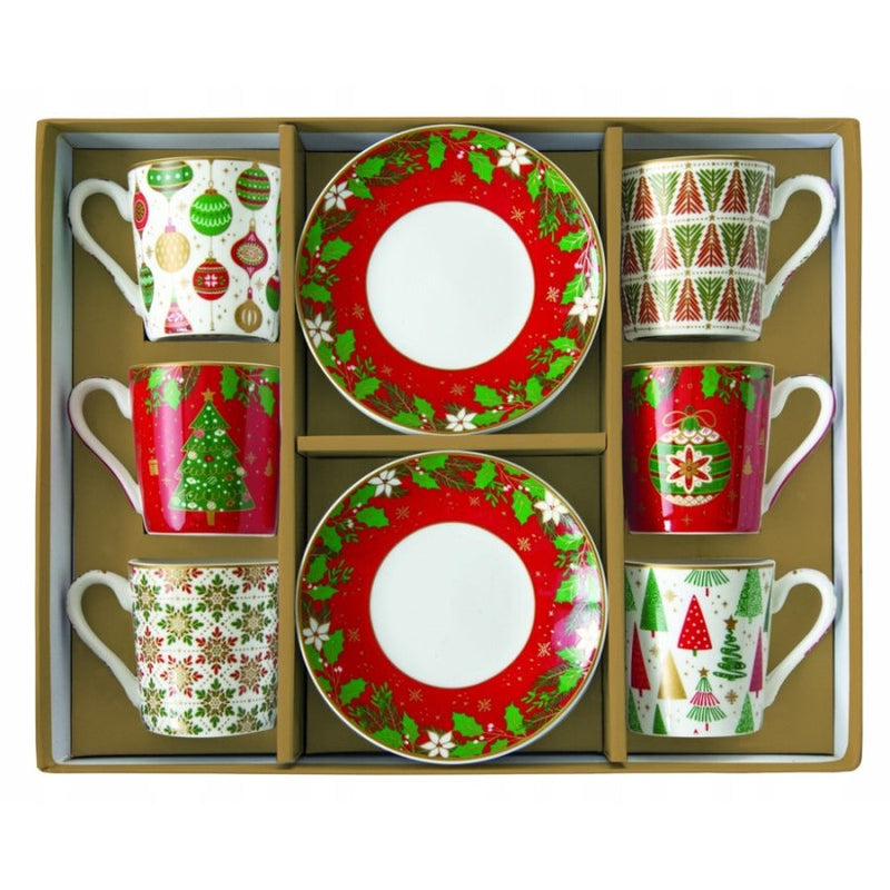 STUDIO-1811 - Jingle Bells 100ml (3.4oz) Espresso Cups Set of 6
