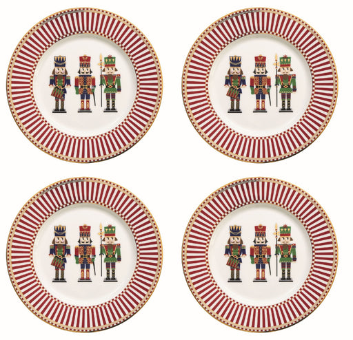 STUDIO-1811 - Nutcrackers Set of 4 Assorted Dessert Plates