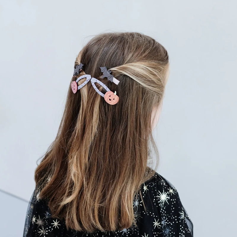 Mimi & Lula - Pumpkin & Bat Hair Clips - Set of 4