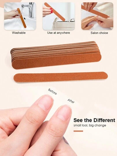 Star Nail - Brown Wood File Thin Silk 180/180 For Natural Nails