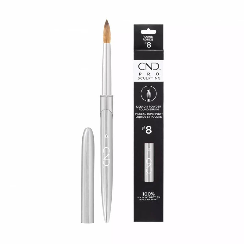 CND - PRO SCULPTING LIQUID & POWDER ROUND BRUSH #8