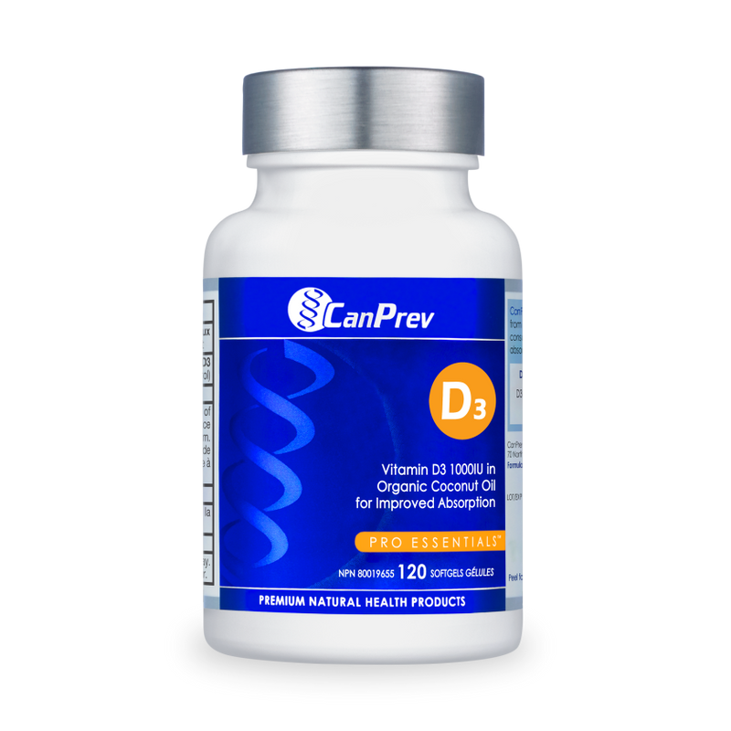 CanPrev – D3 – Organic Coconut Oil, 120 Softgels