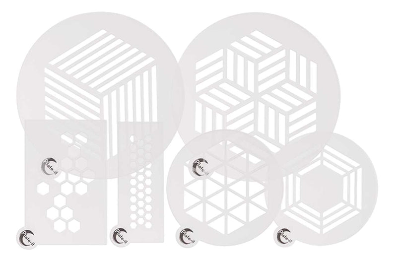 STYLE DE VIE - PLATE-IT - Plate Stencils, Hexagon  6-Piece Set, Polyprop