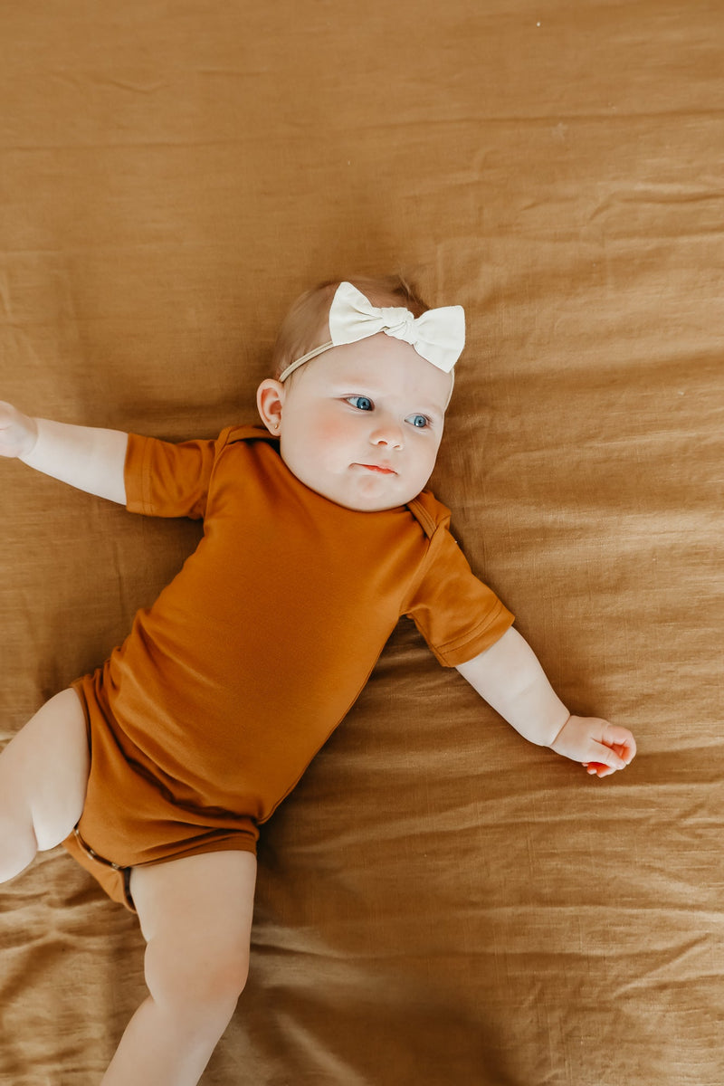 Copper Pearl - Camel Short Sleeve Bodysuit (12-18 months)