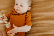 Copper Pearl - Camel Short Sleeve Bodysuit (3-6 months)