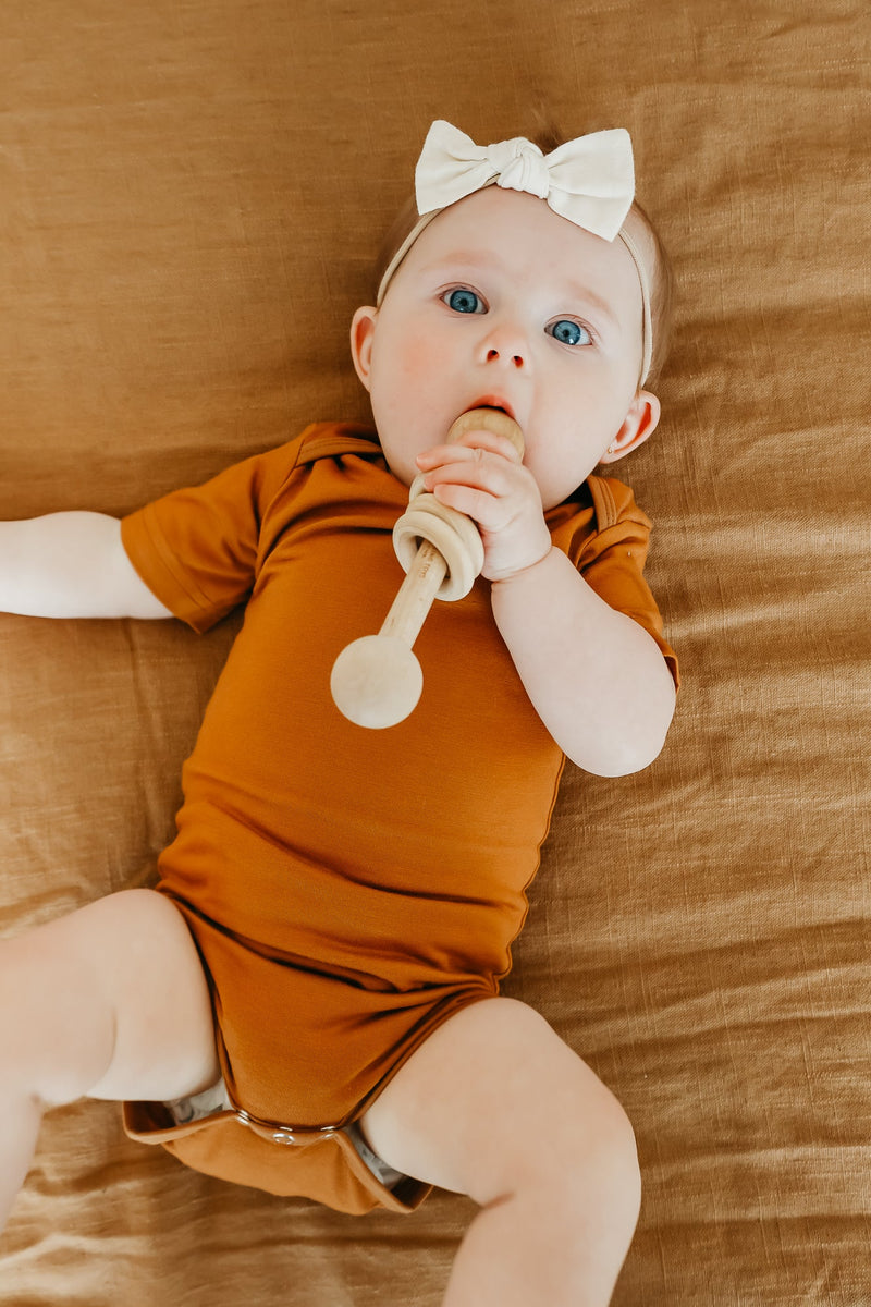 Copper Pearl - Camel Short Sleeve Bodysuit (6-12 months)