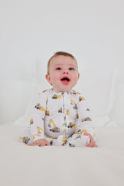 Copper Pearl - Dozer Bamboo Zip-up Footie Pajama (0-3 months)