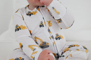 Copper Pearl - Dozer Bamboo Zip-up Footie Pajama (12-18 months)