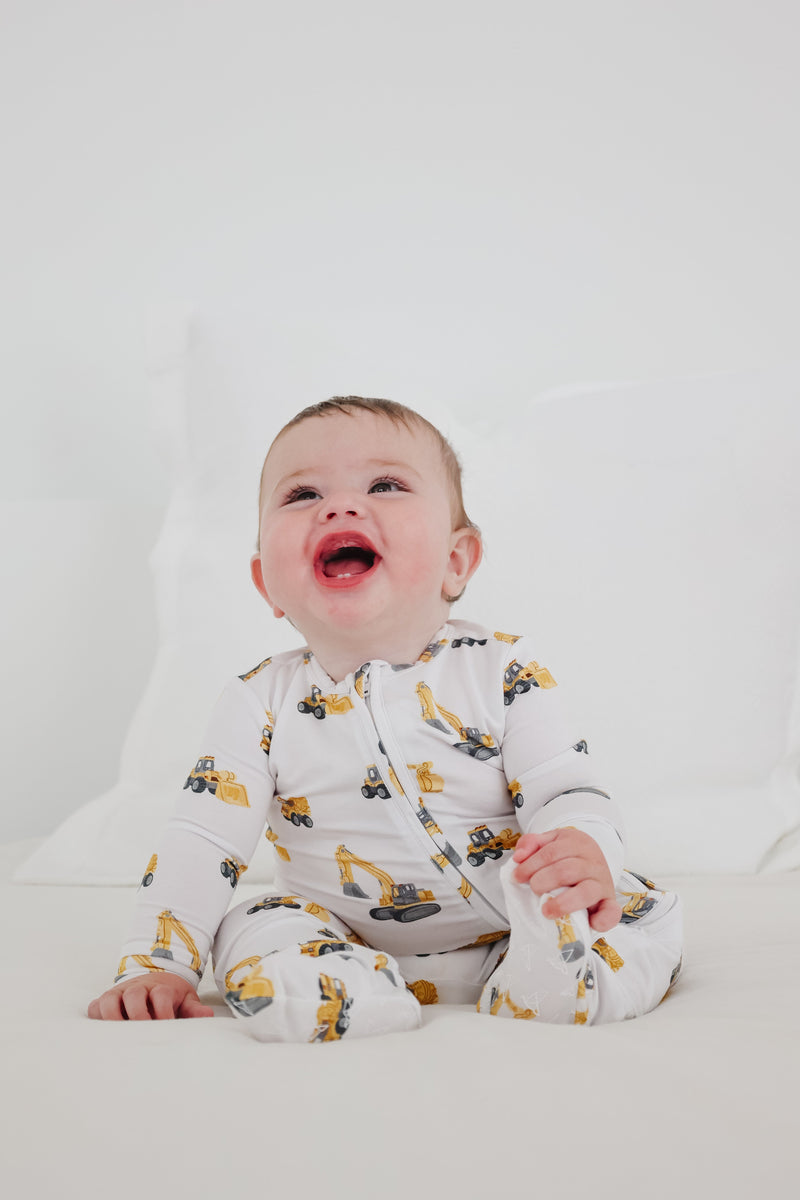 Copper Pearl - Dozer Bamboo Zip-up Footie Pajama (18-24 months)