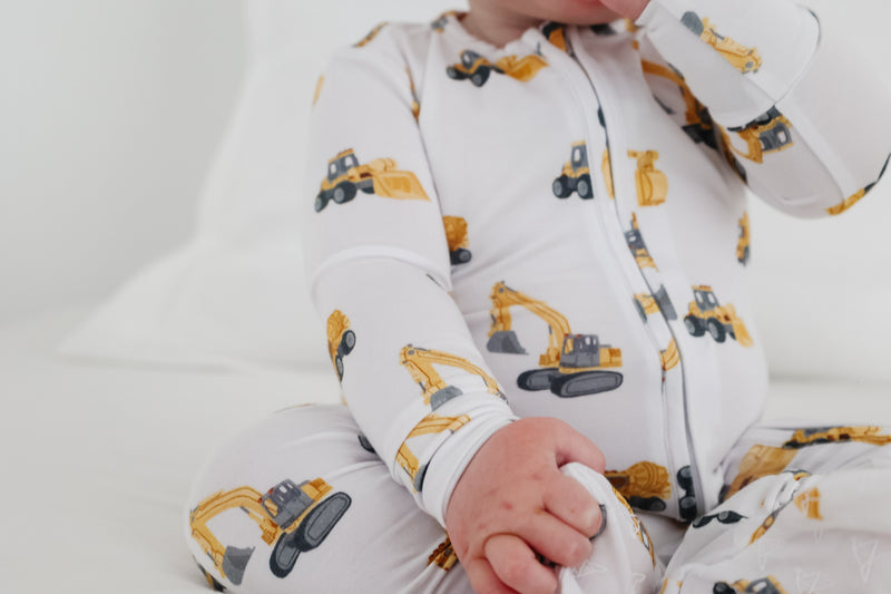 Copper Pearl - Dozer Bamboo Zip-up Footie Pajama (3-6 months)