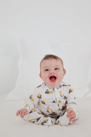 Copper Pearl - Dozer Bamboo Zip-up Footie Pajama (6-12 months)