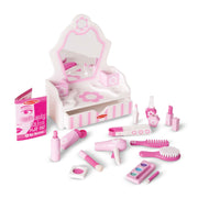 Melissa & Doug - Wooden Beauty Salon Play Set - vanity and beauty accessories
