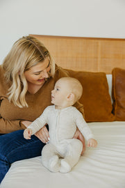 Copper Pearl - Oat Zip-up Footie Pajama (3-6 months)