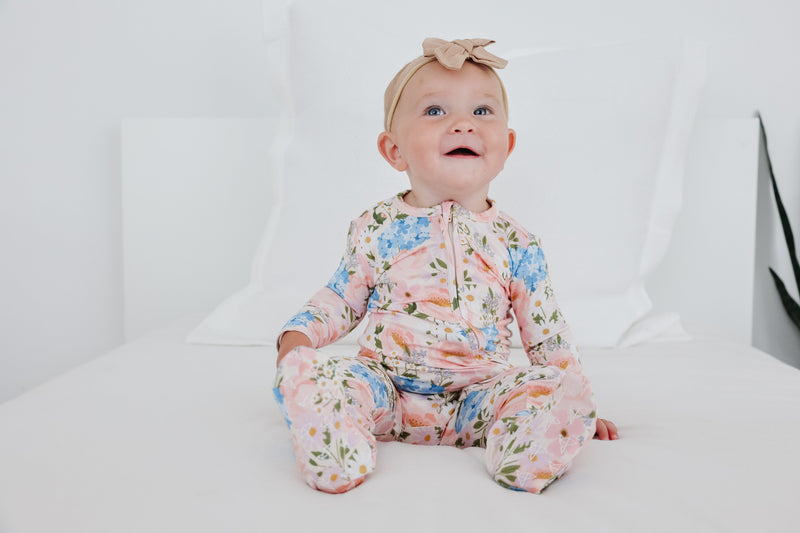 Copper Pearl - Penelope Bamboo Zip-up Footie Pajama (12-18 months)