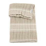 Meyco Baby Stripe Muslin Jacquard Baby Blankets – Sand – product view