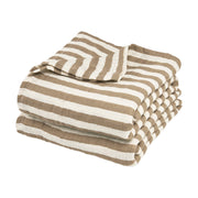 Meyco Baby Muslin Swaddle Blankets – Fat Stripe Taupe – product view
