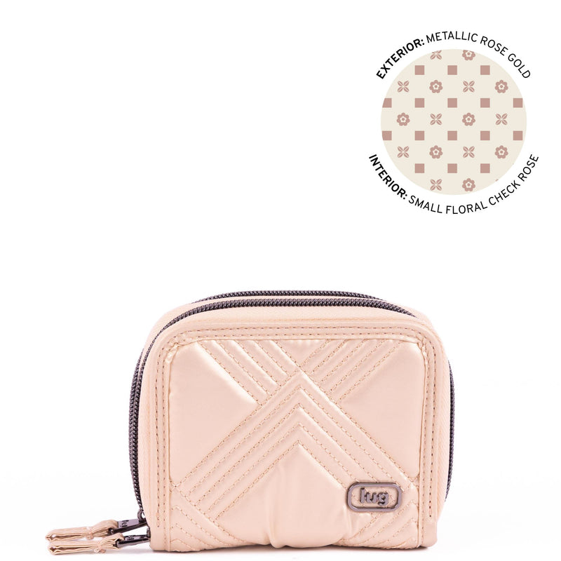 LUG - Splits 2 Compact RFID Wallet - METALLIC ROSE GOLD
