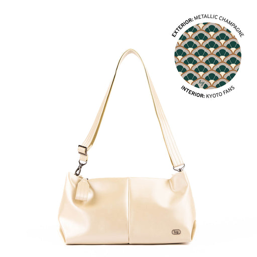 LUG - Half Plunge Satin Luxe VL Crossbody Bag - METALLIC CHAMPAGNE 2